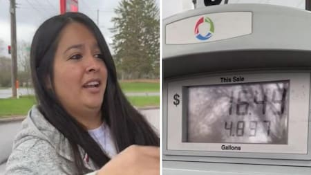 Una joven tiktoker demostró cuánto cuesta llenar un tanque en Estados Unidos. Foto: captura de pantalla.