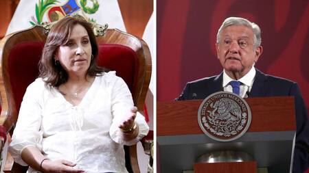 Dina Boluarte y Andrés López Obrador. Foto: EFE