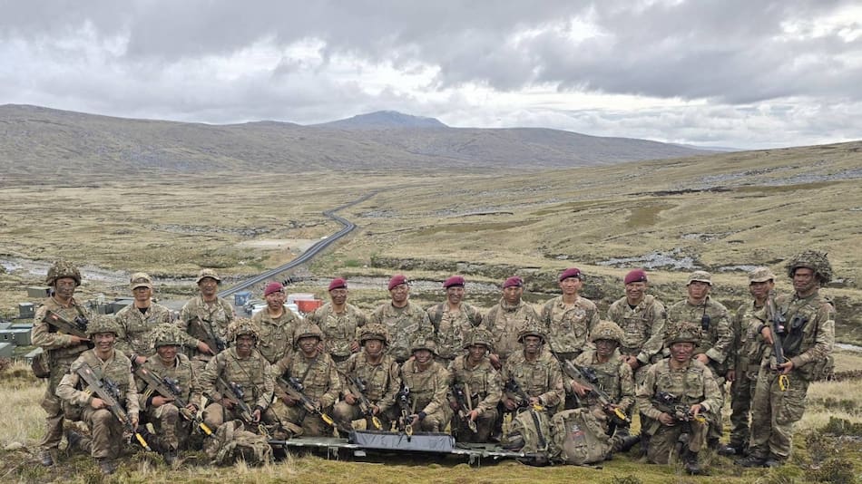 Gurkas en Malvinas. Foto: X @Gurkha_Brigade
