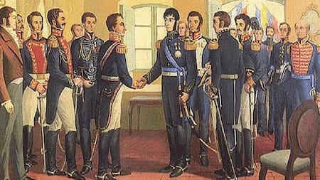 El 26 y 27 de julio de 1822, San Martín y Bolívar se encontraron en el actual territorio de Ecuador