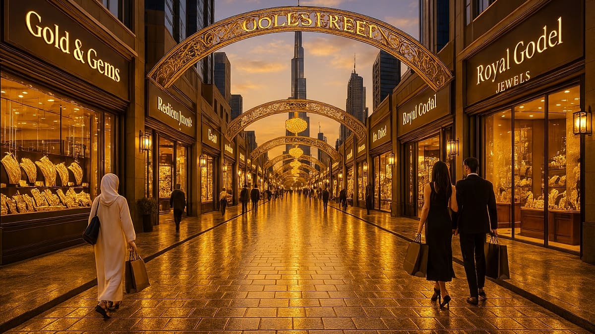 “Gold Street”: la llamativa calle de oro que prepara Dubái para atraer turistas.