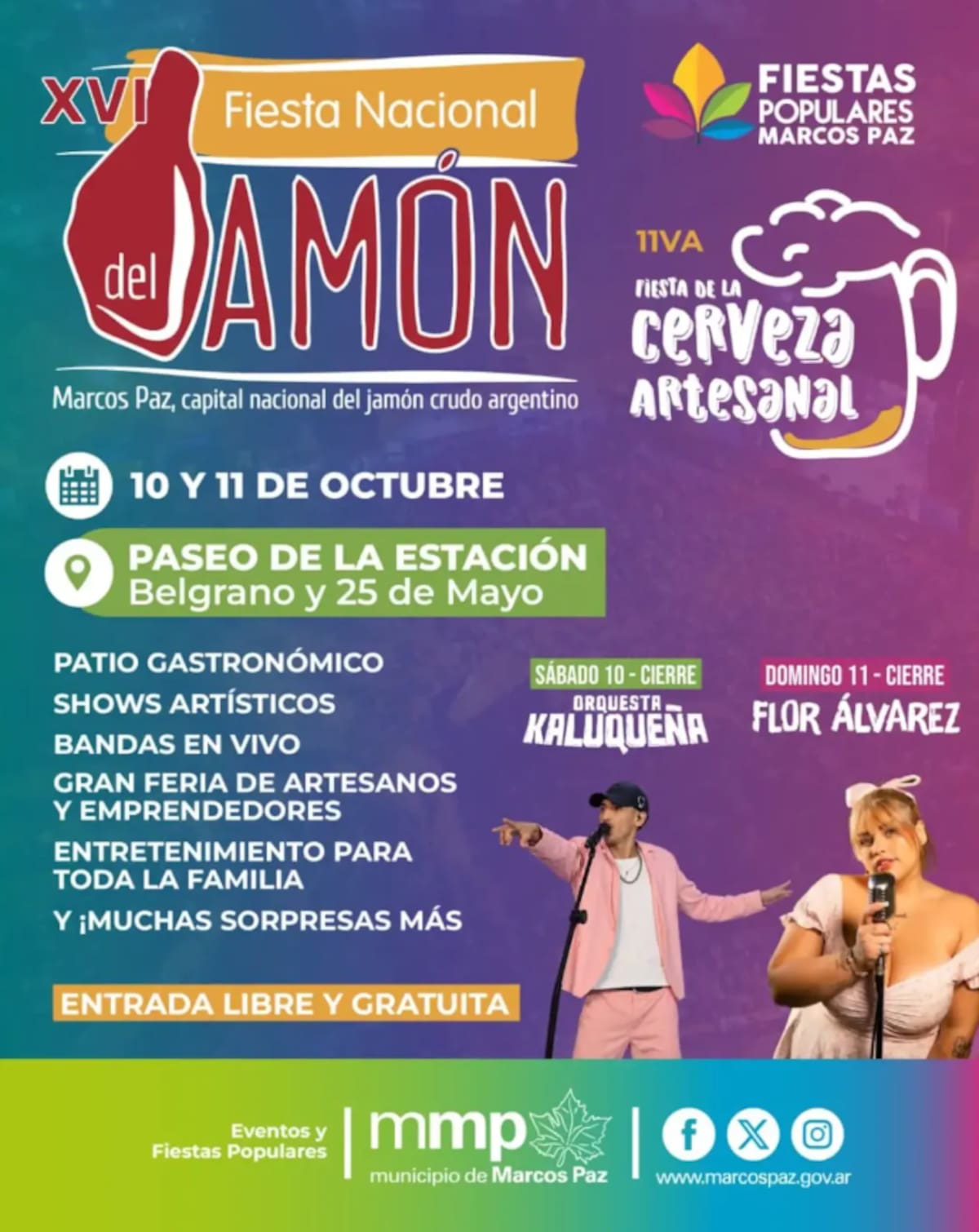 La "Fiesta Nacional del Jamón" tendrá lugar en el “Palacio de la Estación” en Marcos Paz.