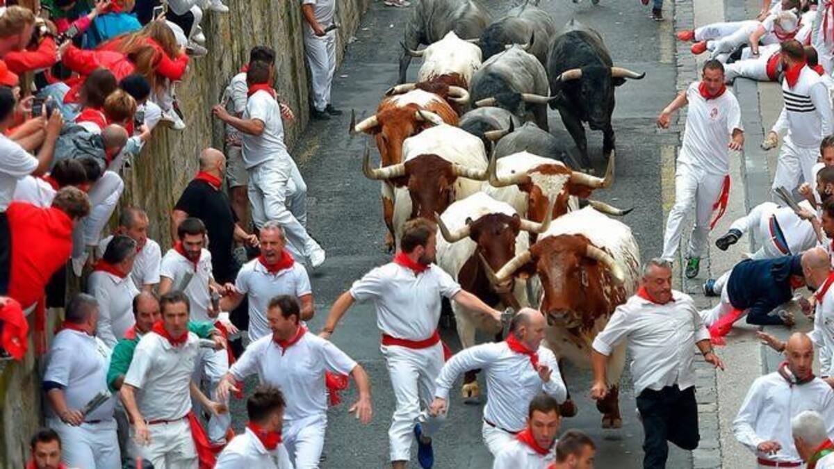 Encierro de toros en Pamplona