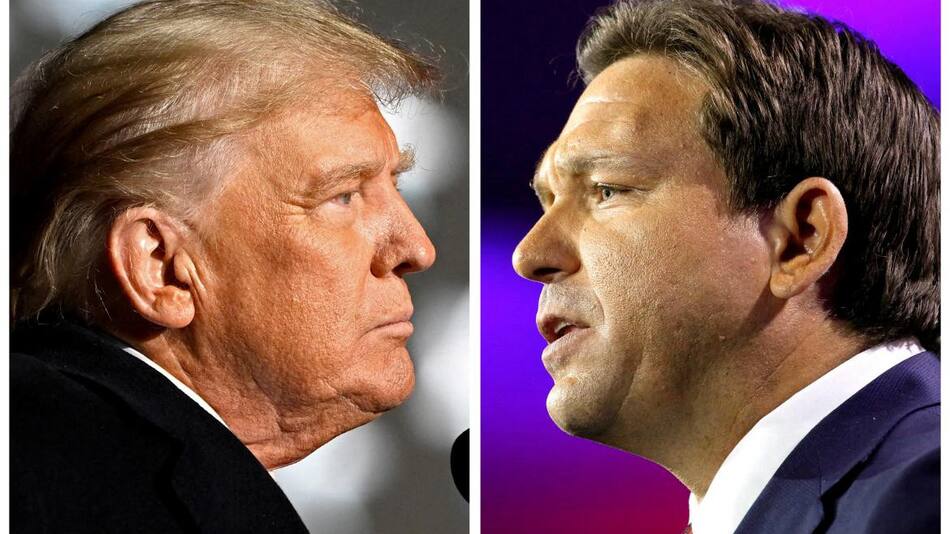 Donald Trump y Ron DeSantis. Foto: Reuters