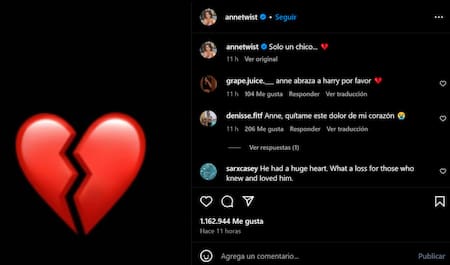 La mamá de Harry Styles le dedicó una publicación a Liam Payne. Foto: Instagram.