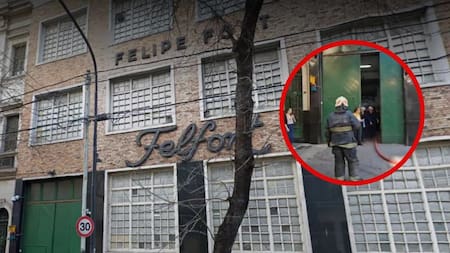 Incendio en la fábrica de chocolates Felfort. Foto: NA.