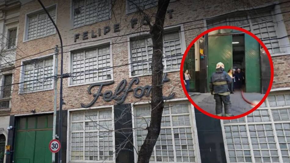 Incendio en la fábrica de chocolates Felfort. Foto: NA.