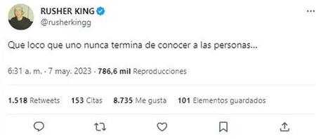 La supuesta indirecta de Rusherking a la China Suárez. Foto: Captura.