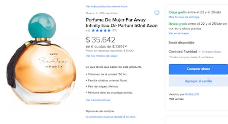 Perfumes nacionales que son dupes de importados. Foto Mercado Libre