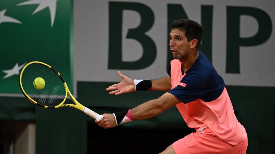 Federico Delbonis en Roland Garros. Foto: REUTERS.