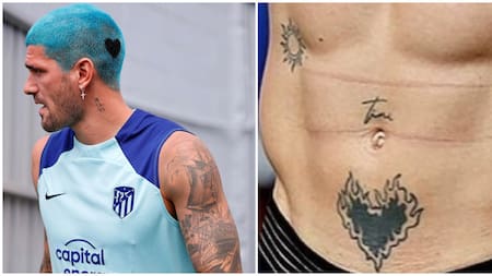 Rodrigo De Paul se tatuó el nombre de Tini. Foto: Instagram.