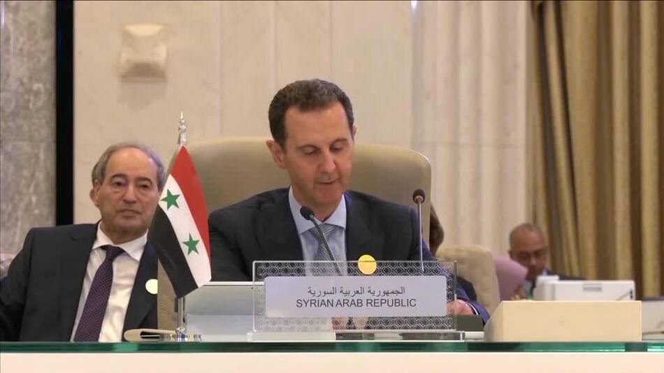 El presidente sirio, Basha al Assad, en la cumbre de la Liga Árabe. Fuente: Reuters.