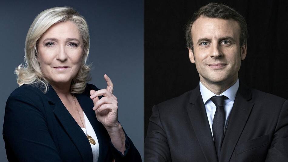 Emmanuel Macron y Marine Le Pen, foto AFP