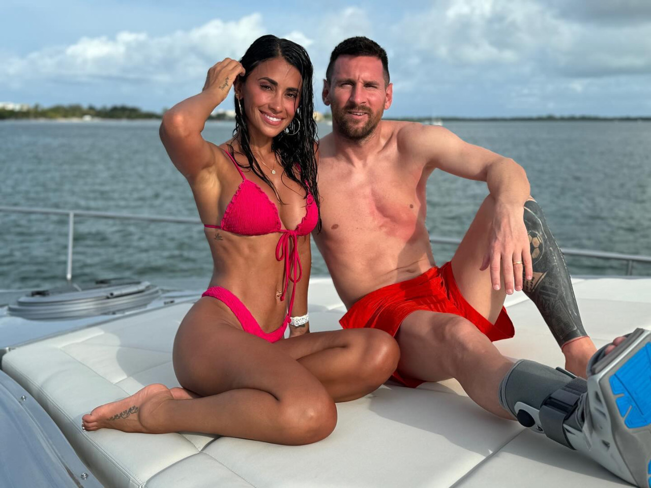 Antonela Roccuzzo y Lionel Messi. Foto: Instagram.