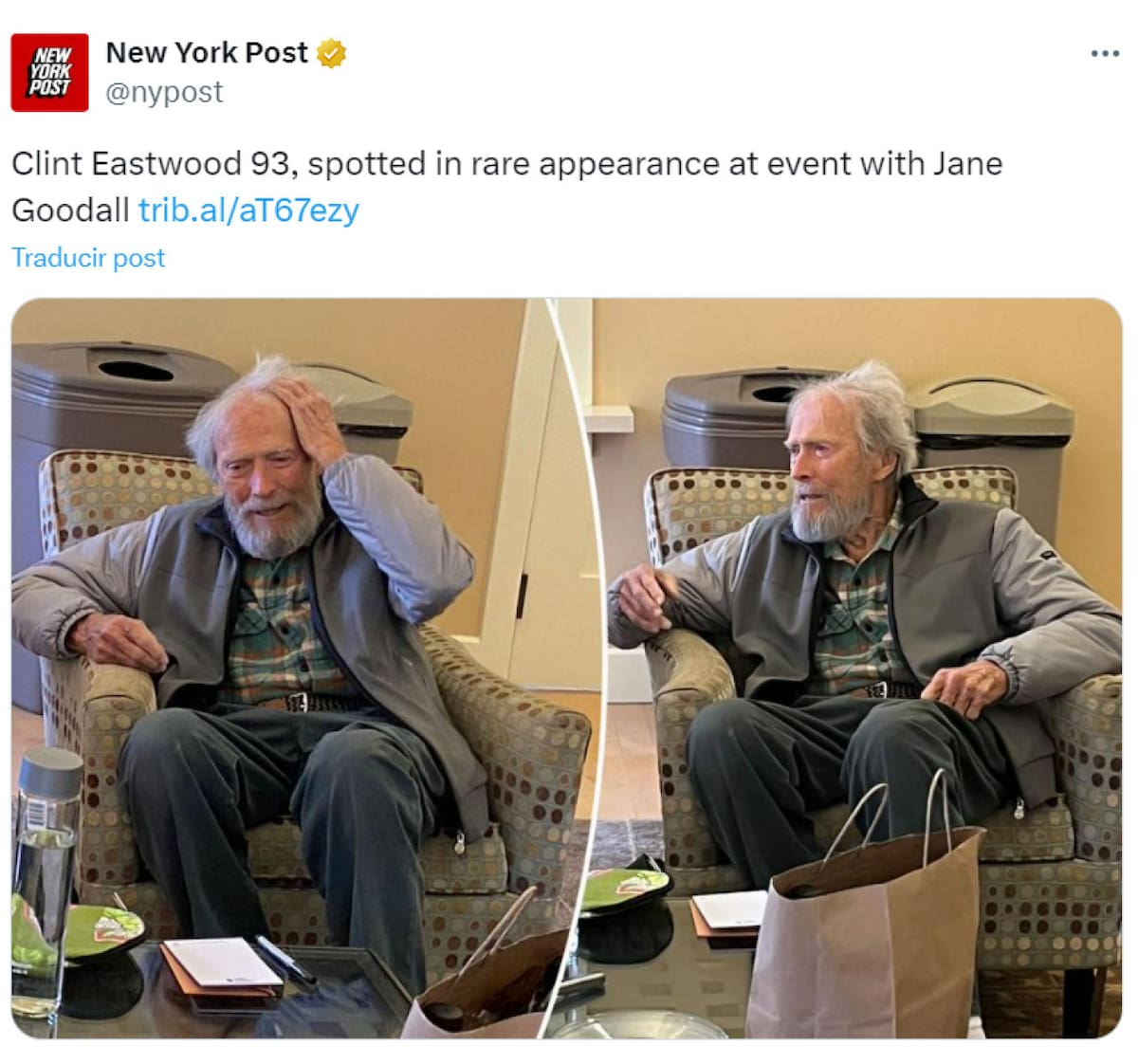 La reaparición de Clint Eastwood. Foto: X/nypost.