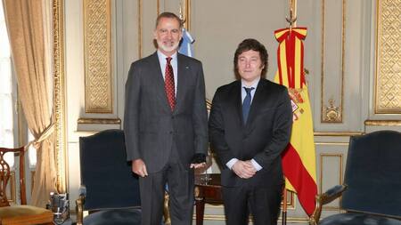Javier Milei y Rey Felipe VI. Foto: EFE