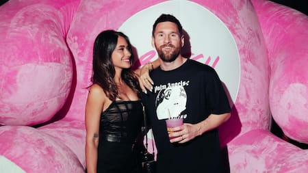 Antonela Roccuzzo y Lionel Messi en la Bresh. Foto: Instagram.