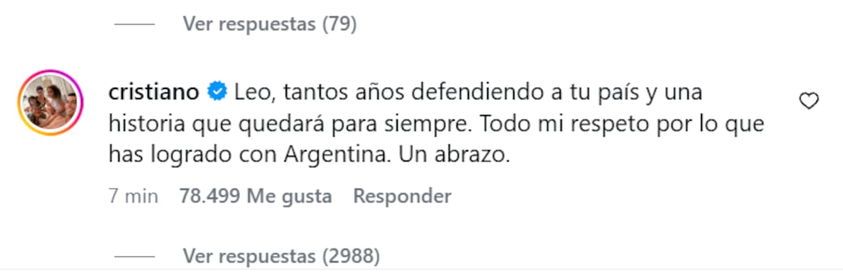 El mensaje de Cristiano Ronaldo para Lionel Messi.
