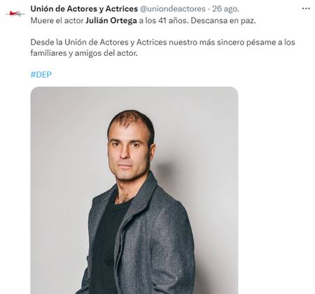 Comunicado por la muerte de Julián Ortega.