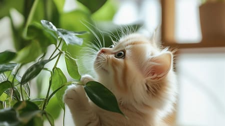 Los potus tienen compuestos tóxicos que pueden generar malestar en los gatos.