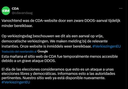El tuit de la CDA. Foto: Captura