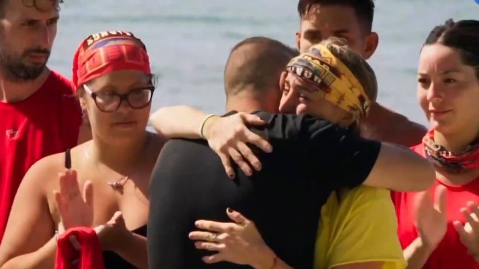 Encuentro entre Martín Lobo y Giselle Margonari en Survivor, Expedición Robinson. Foto: Captura de TV.