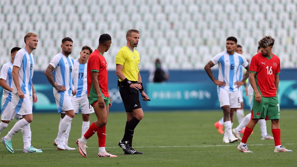 Selección Argentina Sub 23 vs. Marruecos. Foto: Reuters.