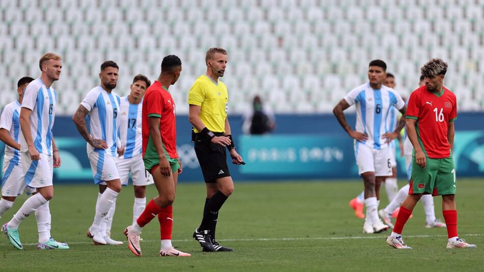 Selección Argentina Sub 23 vs. Marruecos. Foto: Reuters.