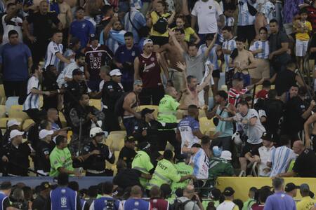 Incidentes en el Brasil - Argentina por Eliminatorias. Foto: EFE.