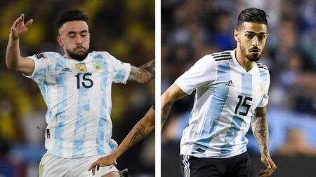 Nicolás González y Manuel Lanzini, la maldición del 15. Foto: Reuters.