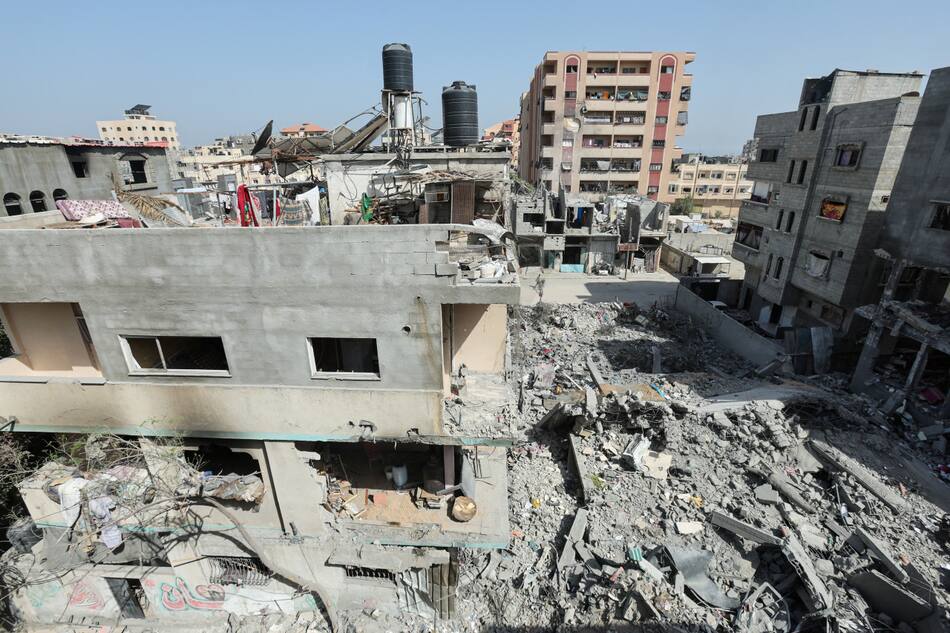 Ataques en Nuseirat, Franja de Gaza. Foto: Reuters.