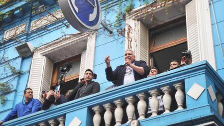 Pata Medina en toma de UOCRA