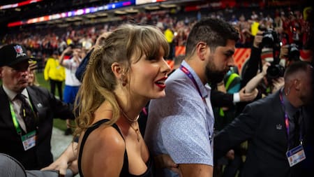 Taylor Swift en el Super Bowl. Foto: REUTERS.