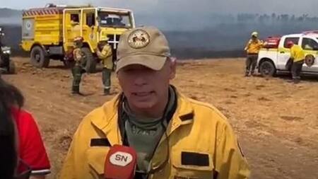 Sergio Berni en los incendios de Corrientes