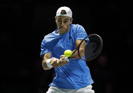 Francisco Cerúndolo en la Copa Davis. Foto: REUTERS.