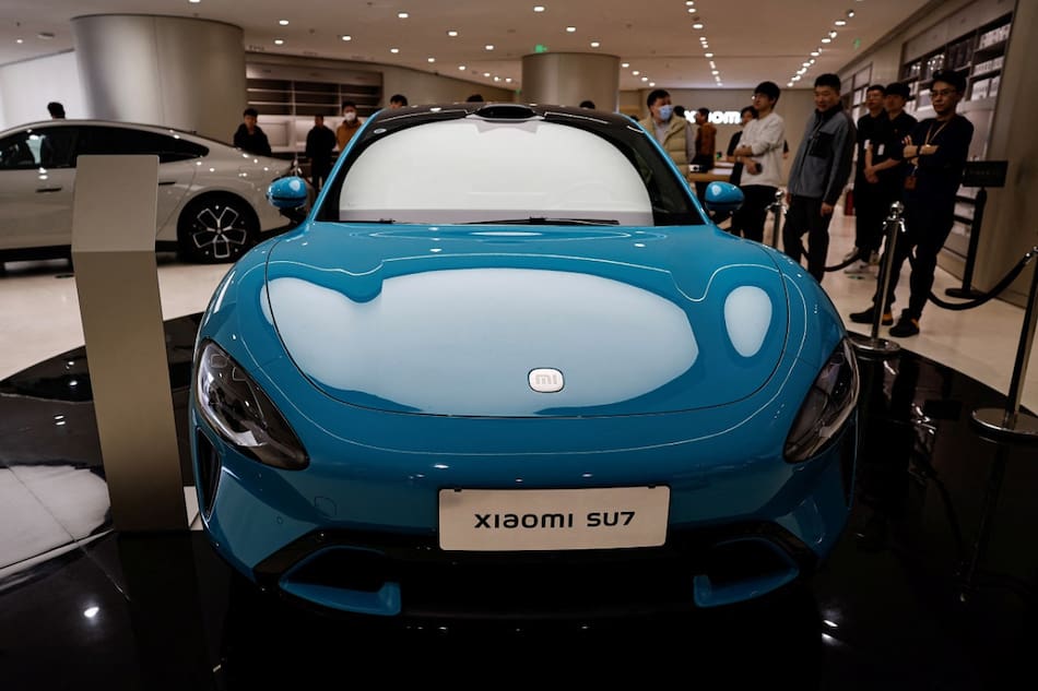 El auto eléctrico Xiaomi SU7. Foto: Reuters.