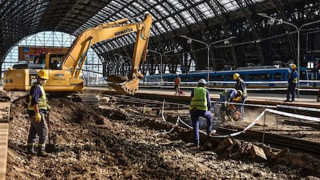Obras en la estación de Retiro. Foto: NA.