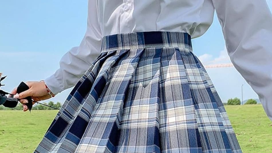 Falda midi cuadrillé