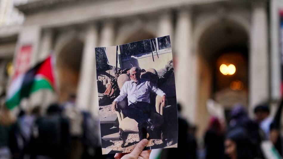 Homenajes a Yahya Sinwar en Palestina. Foto: Reuters