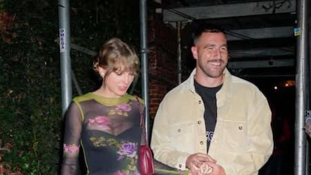 Taylor Swift y Travis Kelce. Foto: Twitter/Indie5051