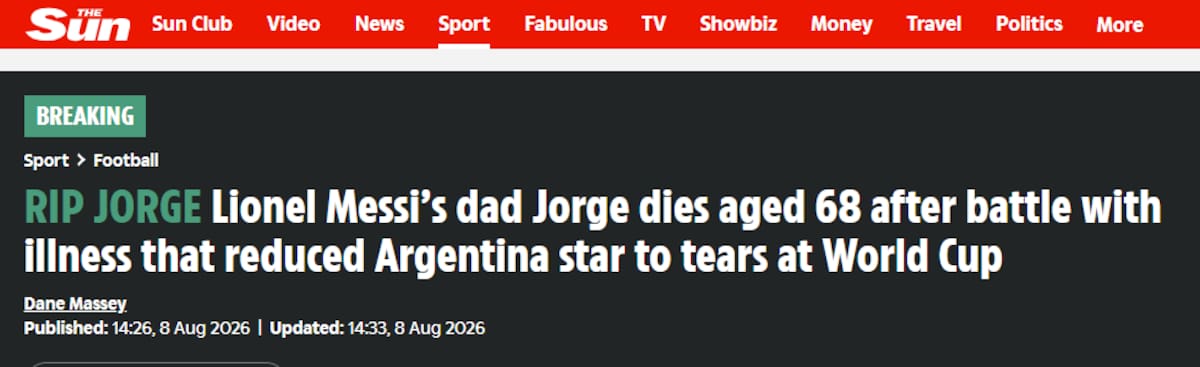 Diarios y medios del mundo cubrieron la muerte del papá de Lionel Messi