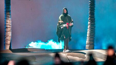 Bad Bunny en concierto. Foto: Télam.