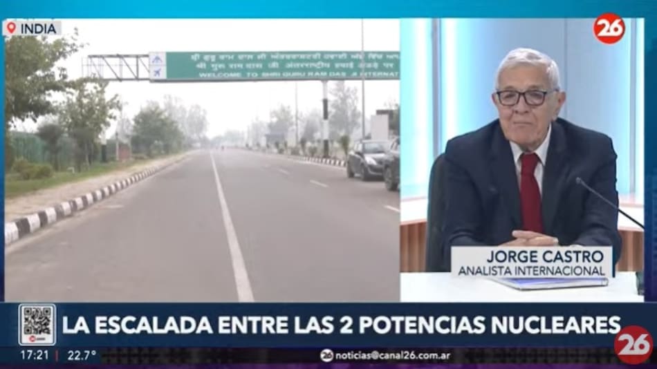 Jorge Castro sobre una posible guerra entre Pakistán e India. Foto: Captura de video.