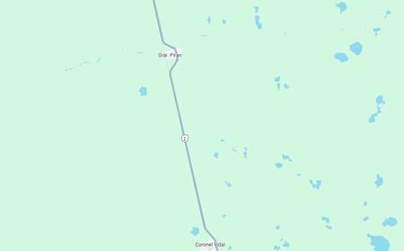 La zona del vuelco del micro en Ruta 2.