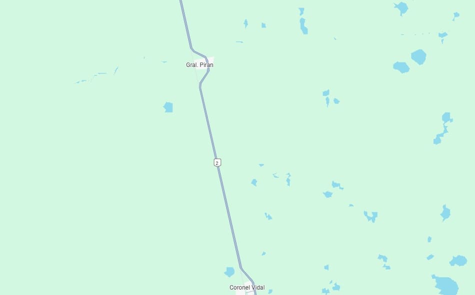 La zona del vuelco del micro en Ruta 2.