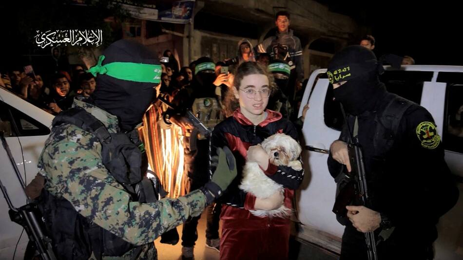 Rehenes israelíes liberados por Hamás. Foto: Reuters.