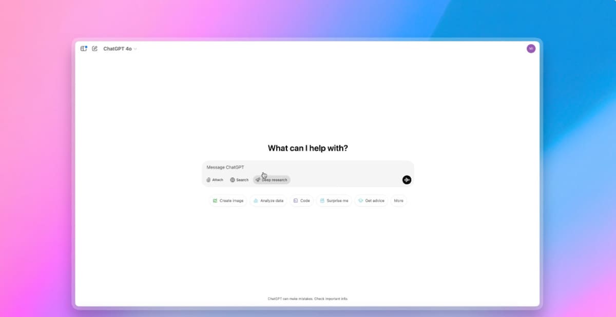 Deep Research de ChatGPT. Foto: Captura OpenAI.