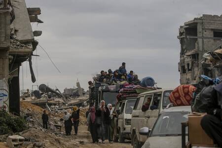 Palestinos en la Franja de Gaza. Foto: EFE (Mohamed Saber)