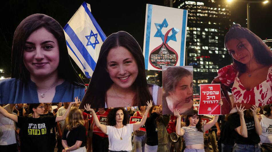 Protesta exigiendo la liberación inmediata de los rehenes en Israel. Foto: Reuters