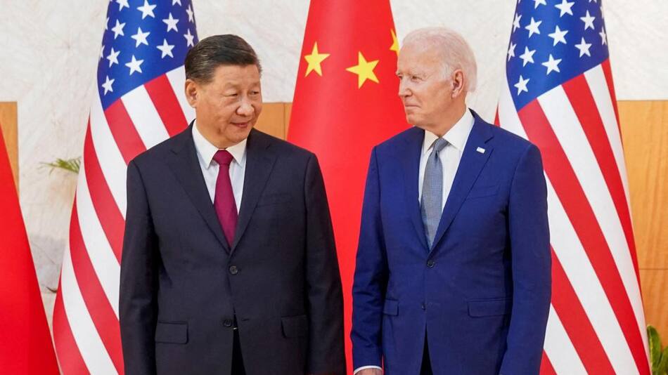 El presidente chino Xi Jinping junto al presidente estadounidense Joe Biden. Foto: Reuters.